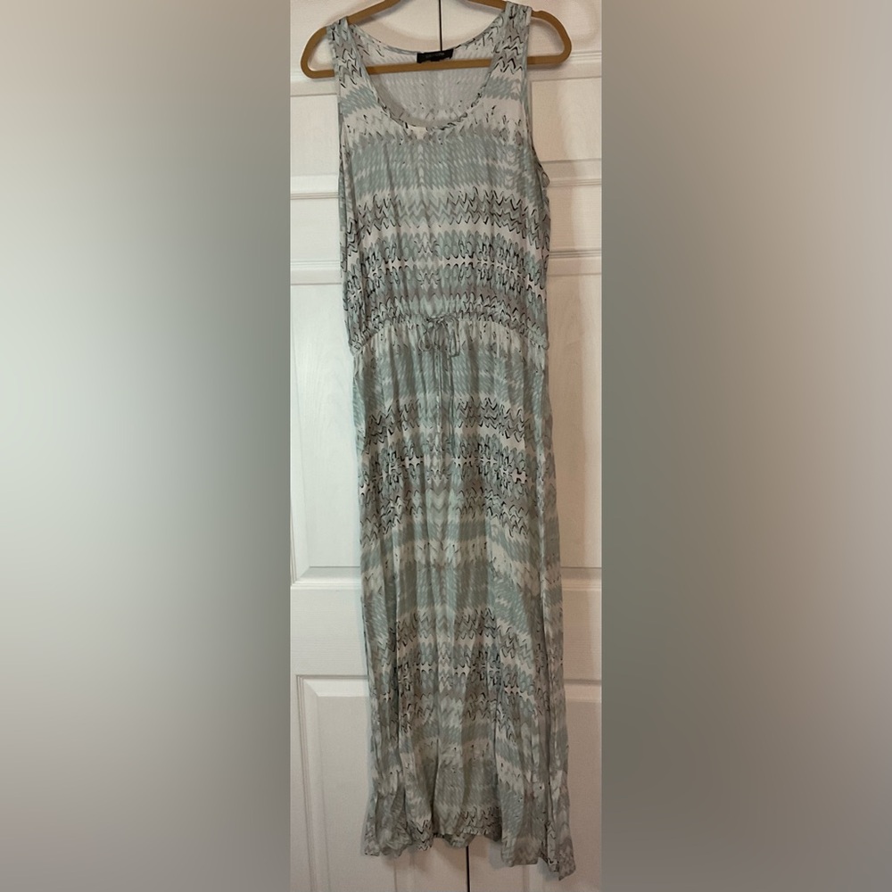 Karen Kane Mint Green Gray Maxi‎ Dress Size Large